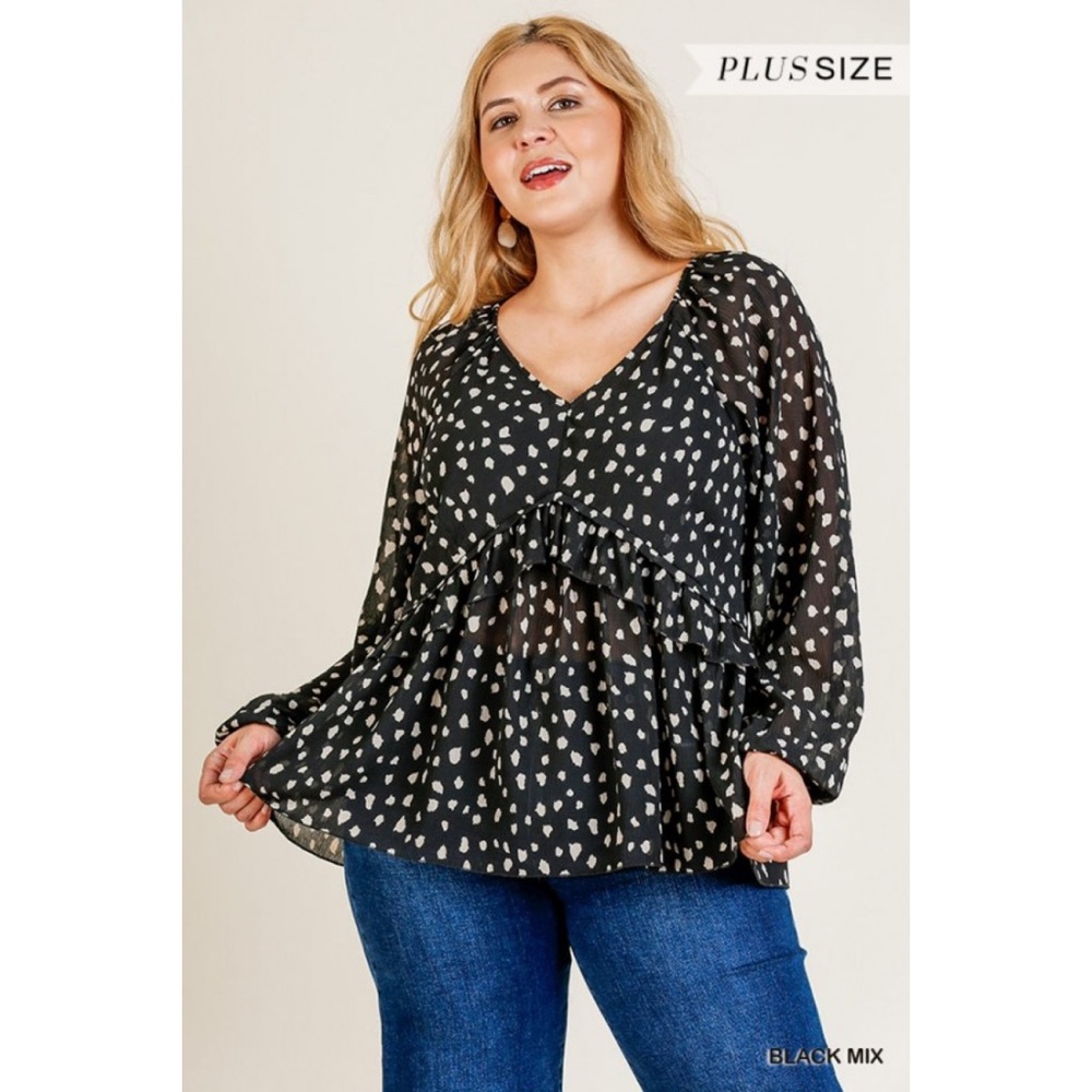 COPY - Umgee Dalmatian Print Blouse
